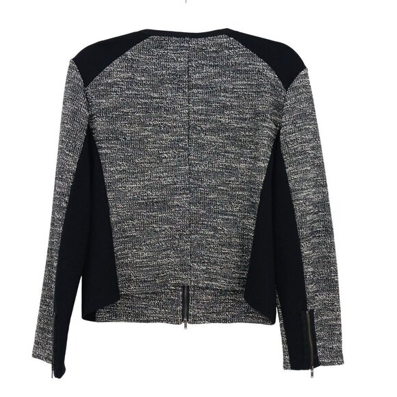 Eileen Fisher Tweed Jacket Dress Suit Set Medium Black Gray Officecore Business - Picture 12 of 16